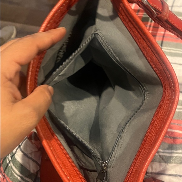 The Sak Leather Hobo Shoulder Bag Purse Scarlet Red - Picture 5 of 8